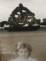 Cadre photo ancien en laiton et verre biseauté