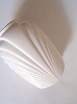 Vase vintage en céramique blanche, années 80, style art déco