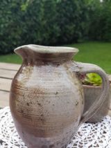 Petit pichet/vase en grés émaillé, brut et épuré années 50