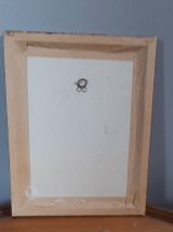 Aquarelle encadrée, chalutiers en mer par le peintre Roland 