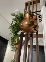 Ensemble de 5 pots à épices cuivre et 1 chaudron en cuivre