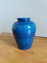  Vase bleu style Aldo Longi pour Bitossi 