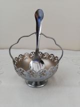 Sucrier et sa cuiller en métal argenté