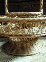 Porte bouteilles et verres en osier (Années 50)