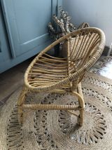 Fauteuil rotin vintage 