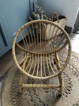 Fauteuil rotin vintage 