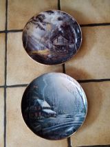 Assiette décorative en porcelaine paysage  