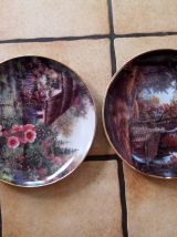 Assiette décorative en porcelaine paysage  