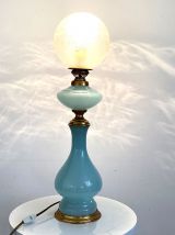 Lampe en Opaline bleue
