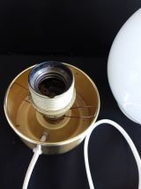 lampe boule vintage laiton et opaline