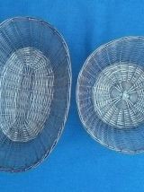 corbeilles  en fil argenté , vintage