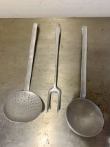 Porte ustensiles cuisine émaillé gris vintage 1950