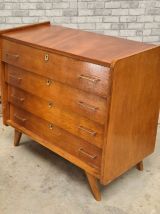 commode  vintage 1960 a 70       4 tirroirs plaquage   76x90