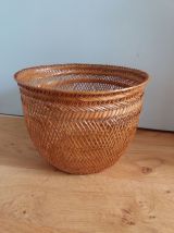 Corbeille panier en osier rotin tressé