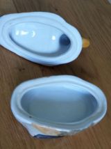 Canard vide-poche céramique barbotine signé YR