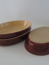 3 x PLAT OVALE MARRON CARAMEL - CASSEROLE EMILE HENRY 