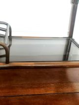 Desserte roulante en rotin 1970 