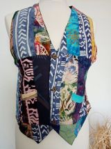 gilet grand pére boléro patchwork t 34/36