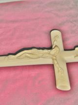 Ancien crucifix , Art Religieuse fin 19em debout 20em