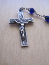 Chapelet ancien métal et perles en verre marque France