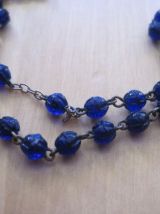 Chapelet ancien métal et perles en verre marque France