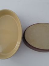 PLAT OVALE MARRON CARAMEL- CASSEROLE EMILE HENRY - 21,5 x 15