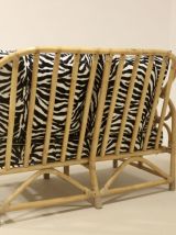 CANAPÉ VINTAGE EN ROTIN 2 PLACES ANNEE 60 REF SAVANNA.