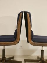 Paire de fauteuils vintage pivotant en bois  Année 70 Réf ZA