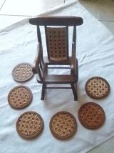 chaise porte sous verre  en bois , vintage