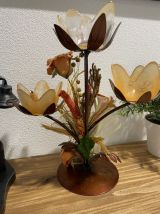 Bougeoir métal floral vintage