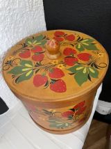 Boite en bois motifs floraux 