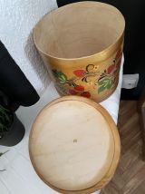 Boite en bois motifs floraux 