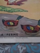 Affiche scolaire vintage La ferme - La construction