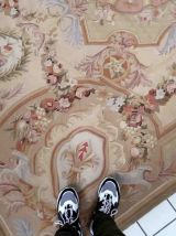 Tapis vintage Français Aubusson fait main, 1C855