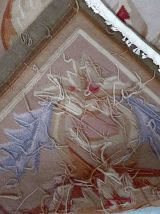 Tapis vintage Français Aubusson fait main, 1C855