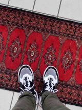 Tapis vintage Ouzbek Bukhara fait main, 1C864