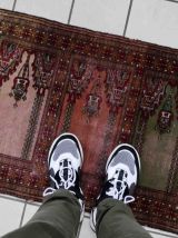 Tapis vintage Ouzbek Bukhara fait main, 1C866