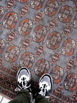 Tapis vintage Ouzbek Bukhara fait main, 1C868