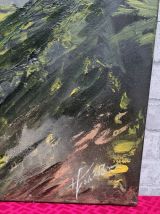 toile peinture abstraite de jules  fourdier  1978   vert ,ja