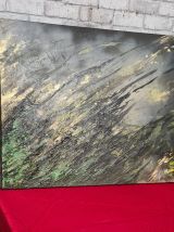 toile peinture abstraite de jules  fourdier  1978   vert ,ja