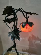 lampe en fer forgé  art nouveau  1900 a 20  ; patiné  non si
