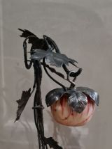 lampe en fer forgé  art nouveau  1900 a 20  ; patiné  non si