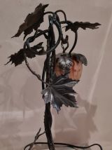 lampe en fer forgé  art nouveau  1900 a 20  ; patiné  non si