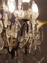 Lustre cristal et bronze