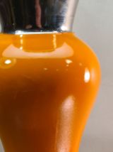 grande lampe  fin 1970 en ceramique argent et orange vernisé