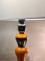 grande lampe  fin 1970 en ceramique argent et orange vernisé