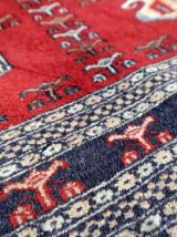 Tapis vintage Ouzbek Bukhara fait main, 1C889