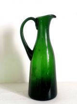 Duo de carafes en verre Empoli vintage