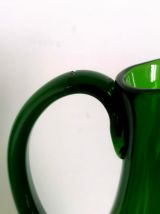 Duo de carafes en verre Empoli vintage