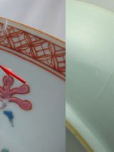 3 assiettes en porcelaine famille rose Chinoise, Chine 18è s